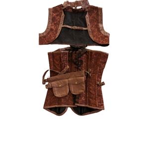 Womens Steampun Halloween Costume Size M Corset & Vest Halloween Cosplay